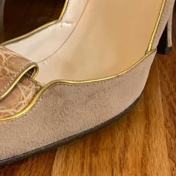 Vintage Sergio Rossi Vero Cuoio Heels - Giraffe Print Leather Buckle - Picture 5 of 10